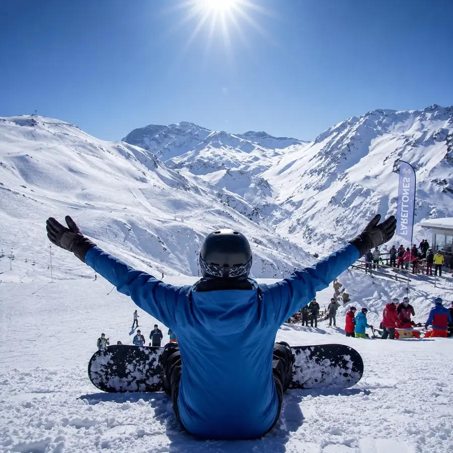Centro de ski en la Cordillera de los Andes cerca de Santiago
