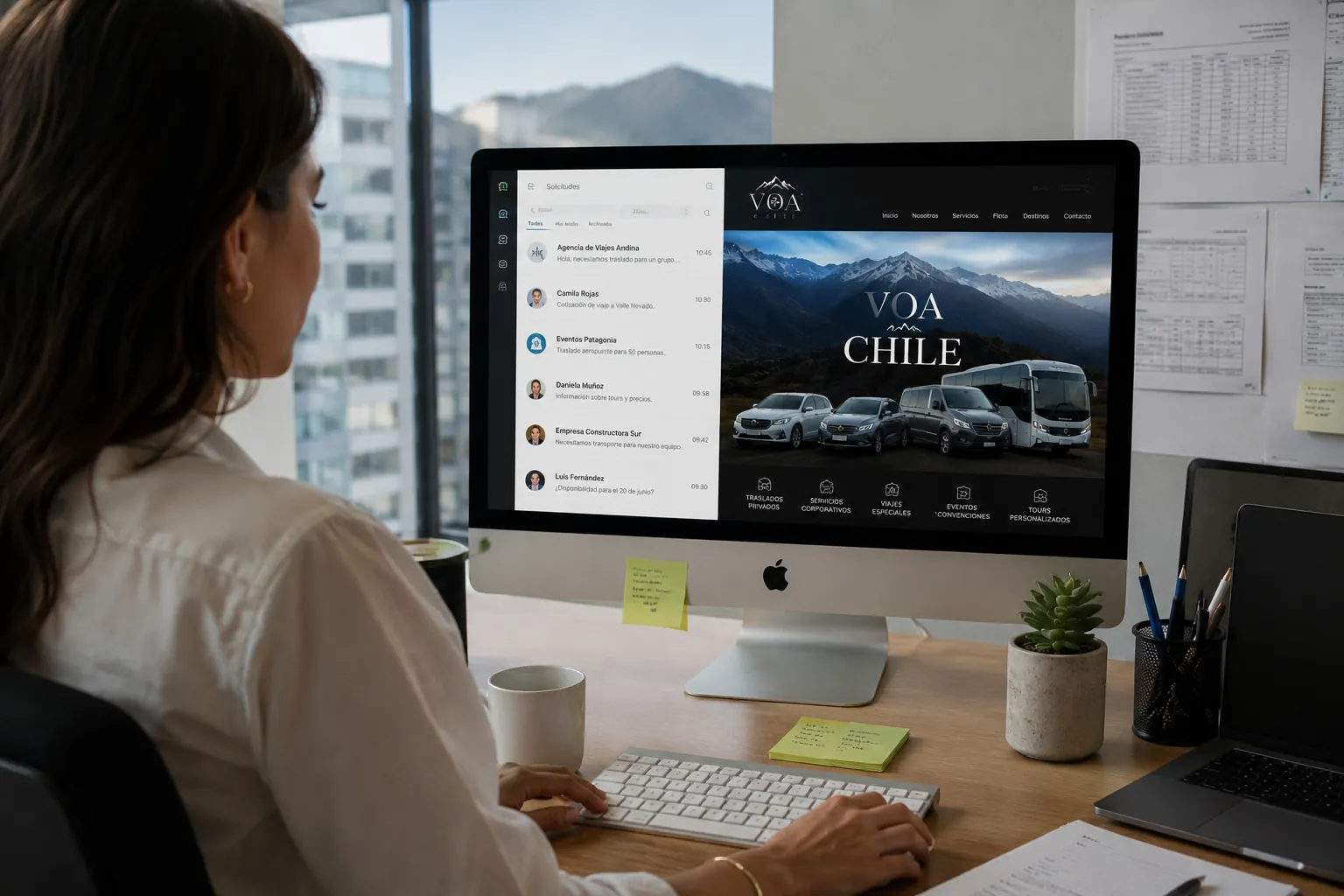Equipo de VOA Chile atendiendo solicitudes de viaje